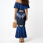 Personalised North Melbourne Kangaroos Football Mermaid Dress Fierce Kangaroo Mascot 3D Grunge City Art