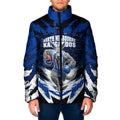 Personalised North Melbourne Kangaroos Football Padded Jacket Fierce Kangaroo Mascot 3D Grunge City Art
