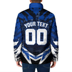 Personalised North Melbourne Kangaroos Football Padded Jacket Fierce Kangaroo Mascot 3D Grunge City Art
