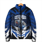 Personalised North Melbourne Kangaroos Football Padded Jacket Fierce Kangaroo Mascot 3D Grunge City Art