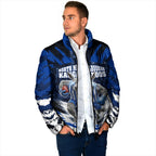 Personalised North Melbourne Kangaroos Football Padded Jacket Fierce Kangaroo Mascot 3D Grunge City Art