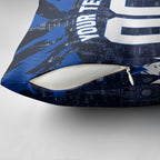 Personalised North Melbourne Kangaroos Football Pillow Cover Fierce Kangaroo Mascot 3D Grunge City Art