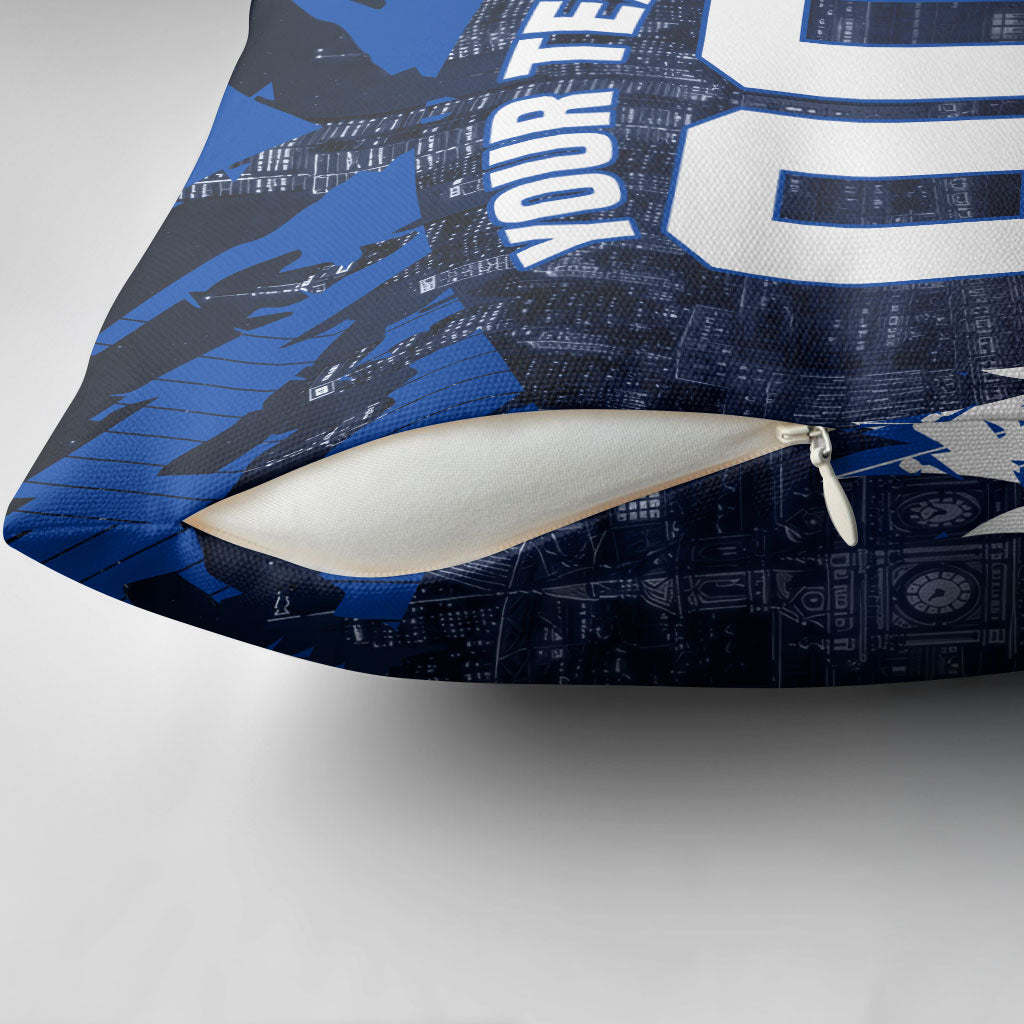 Personalised North Melbourne Kangaroos Football Pillow Cover Fierce Kangaroo Mascot 3D Grunge City Art