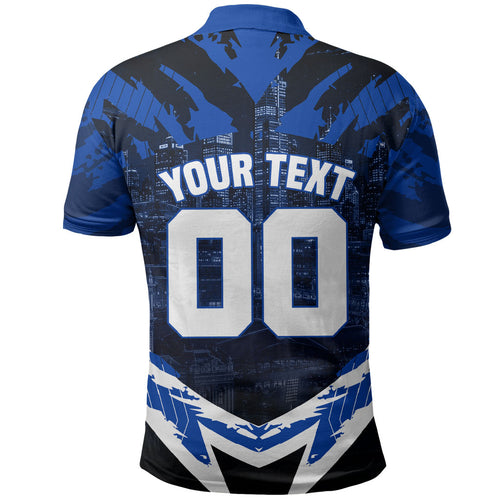 Personalised North Melbourne Kangaroos Football Polo Shirt Fierce Kangaroo Mascot 3D Grunge City Art