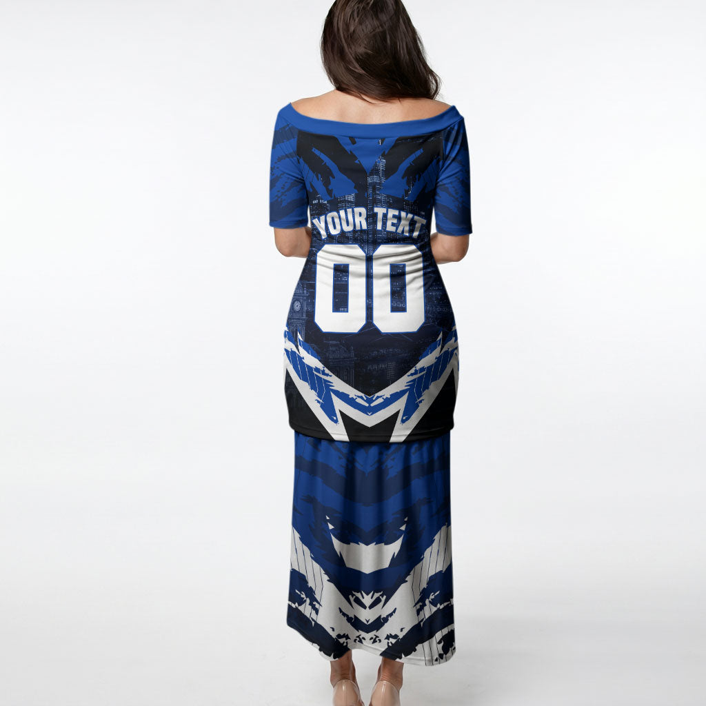 Personalised North Melbourne Kangaroos Football Puletasi Fierce Kangaroo Mascot 3D Grunge City Art