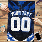 Personalised North Melbourne Kangaroos Football Puzzle Fierce Kangaroo Mascot 3D Grunge City Art