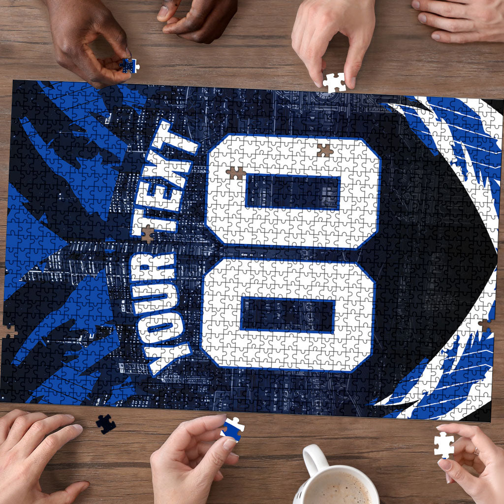 Personalised North Melbourne Kangaroos Football Puzzle Fierce Kangaroo Mascot 3D Grunge City Art