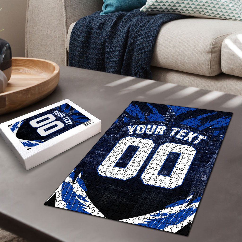Personalised North Melbourne Kangaroos Football Puzzle Fierce Kangaroo Mascot 3D Grunge City Art
