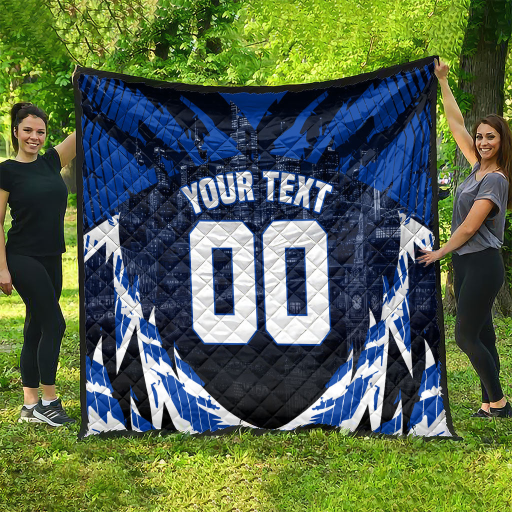 Personalised North Melbourne Kangaroos Football Quilt Fierce Kangaroo Mascot 3D Grunge City Art