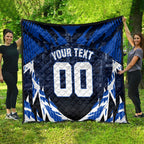 Personalised North Melbourne Kangaroos Football Quilt Fierce Kangaroo Mascot 3D Grunge City Art