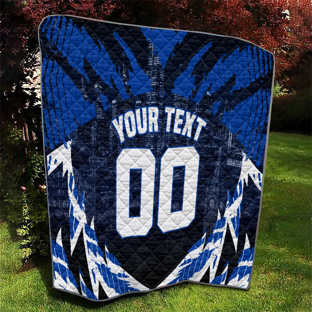 Personalised North Melbourne Kangaroos Football Quilt Fierce Kangaroo Mascot 3D Grunge City Art