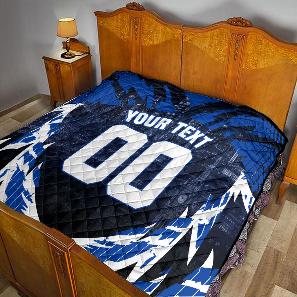 Personalised North Melbourne Kangaroos Football Quilt Fierce Kangaroo Mascot 3D Grunge City Art