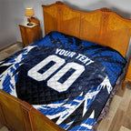 Personalised North Melbourne Kangaroos Football Quilt Fierce Kangaroo Mascot 3D Grunge City Art