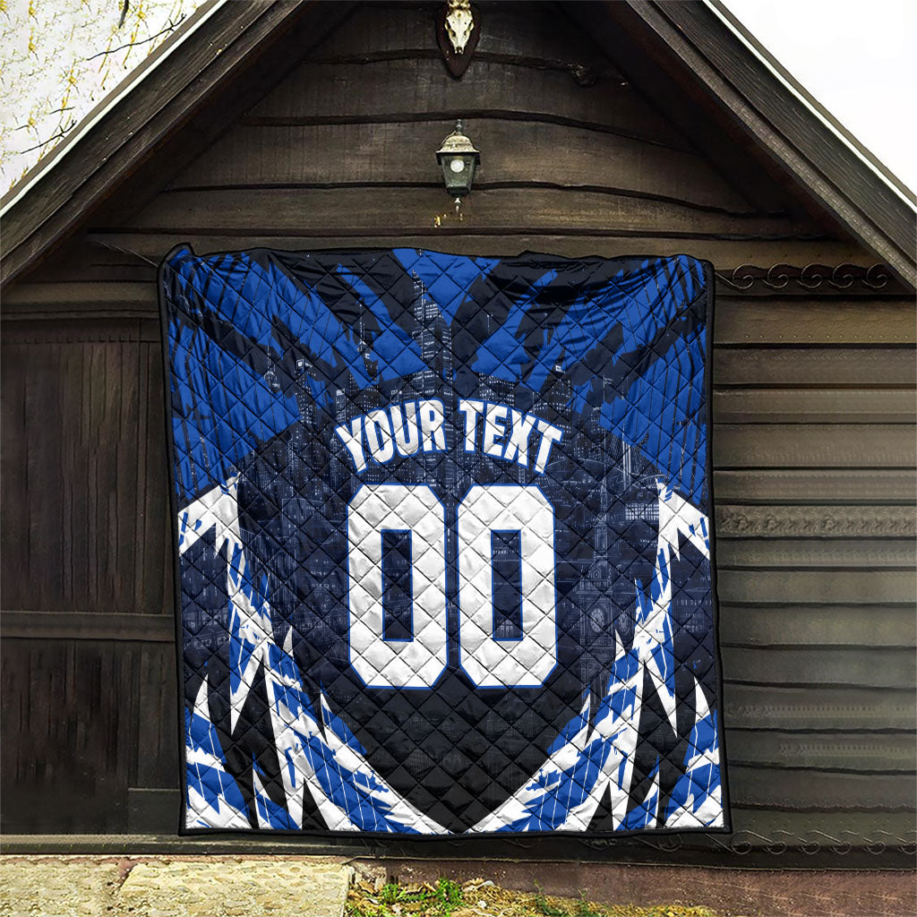 Personalised North Melbourne Kangaroos Football Quilt Fierce Kangaroo Mascot 3D Grunge City Art