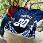 Personalised North Melbourne Kangaroos Football Quilt Fierce Kangaroo Mascot 3D Grunge City Art
