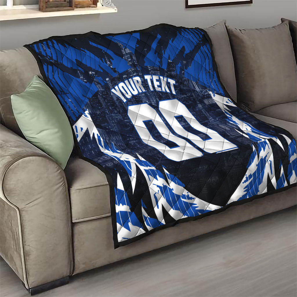 Personalised North Melbourne Kangaroos Football Quilt Fierce Kangaroo Mascot 3D Grunge City Art