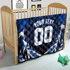 Personalised North Melbourne Kangaroos Football Quilt Fierce Kangaroo Mascot 3D Grunge City Art