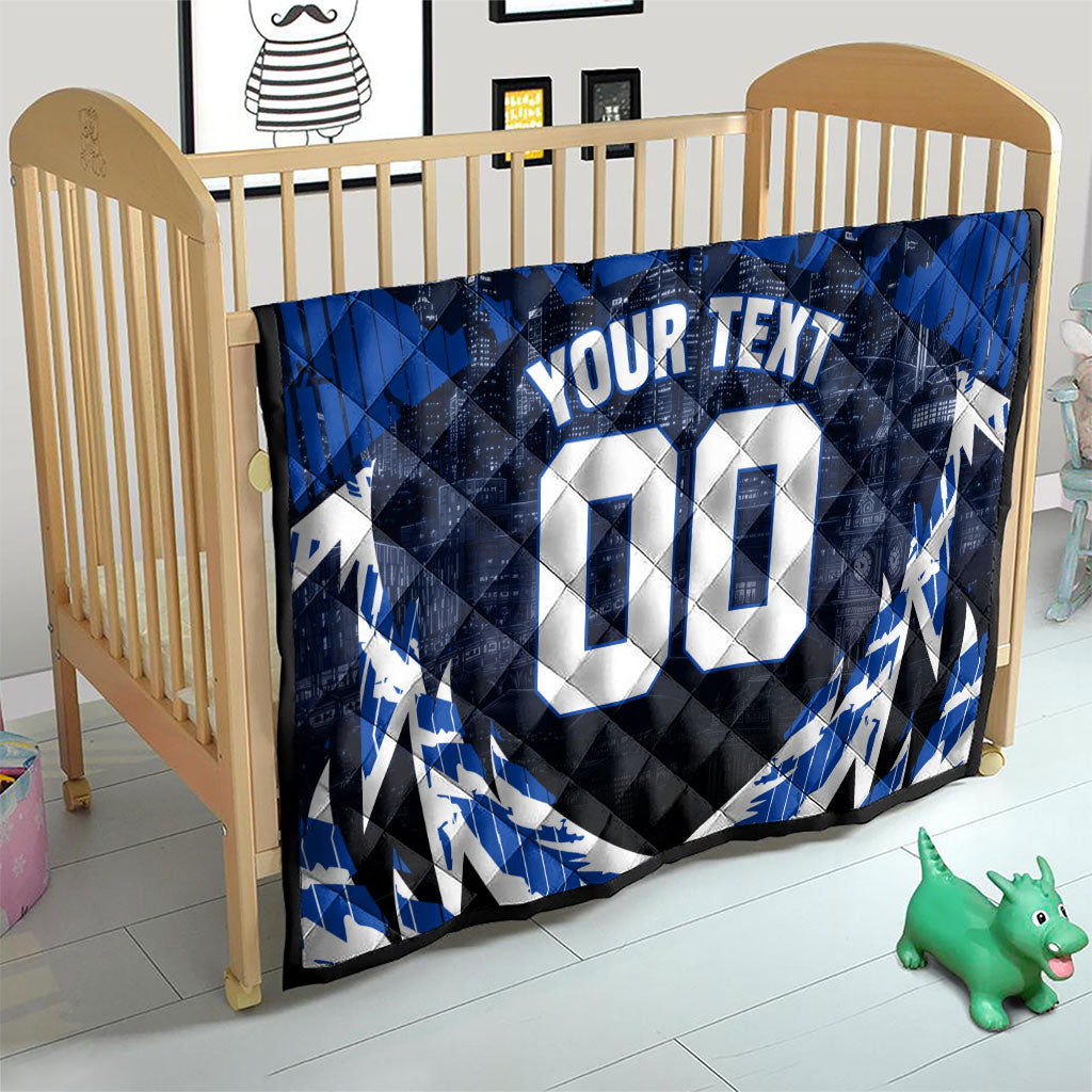 Personalised North Melbourne Kangaroos Football Quilt Fierce Kangaroo Mascot 3D Grunge City Art