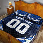 Personalised North Melbourne Kangaroos Football Quilt Bed Set Fierce Kangaroo Mascot 3D Grunge City Art