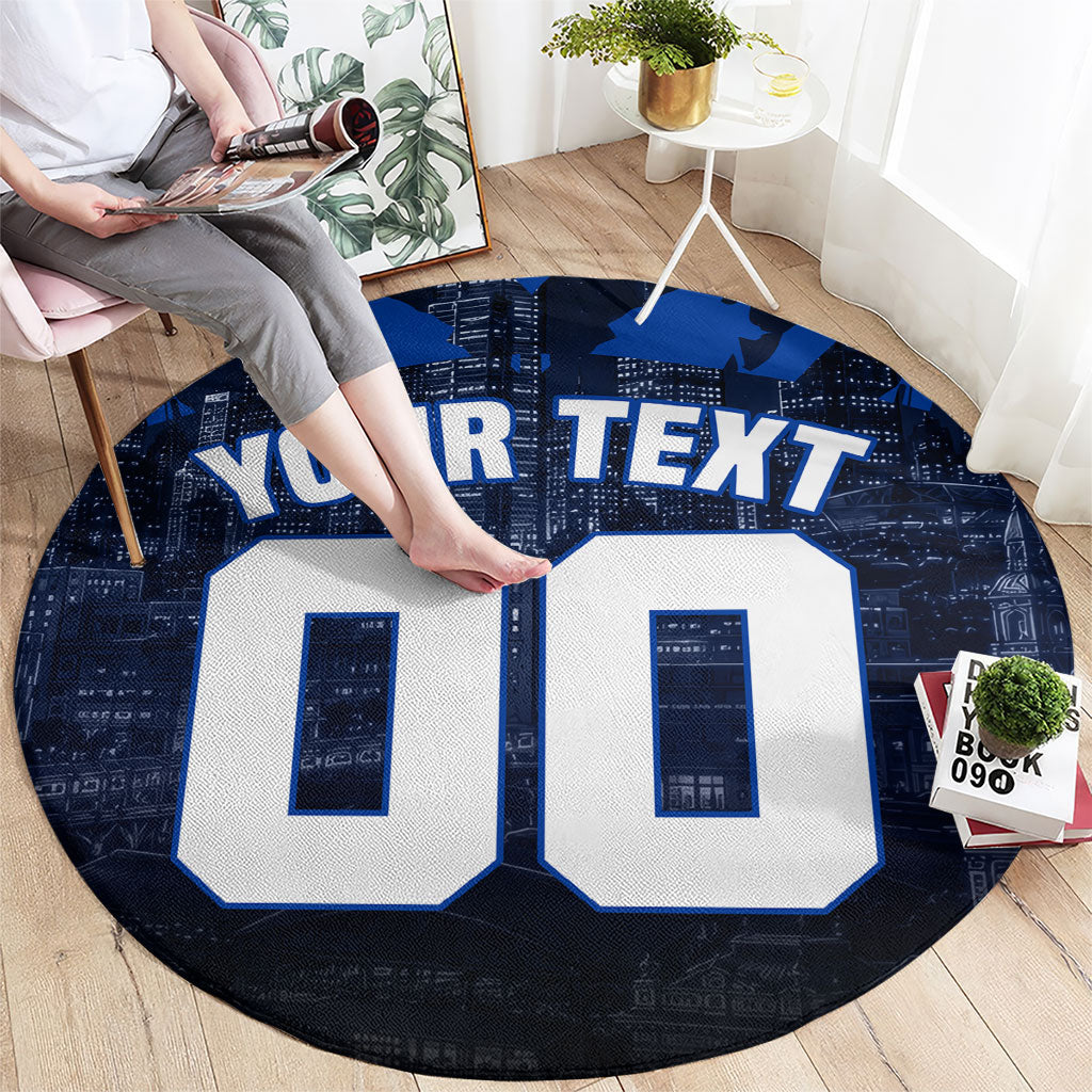 Personalised North Melbourne Kangaroos Football Round Carpet Fierce Kangaroo Mascot 3D Grunge City Art