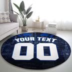 Personalised North Melbourne Kangaroos Football Round Carpet Fierce Kangaroo Mascot 3D Grunge City Art