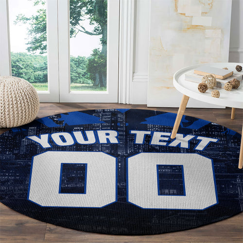 Personalised North Melbourne Kangaroos Football Round Carpet Fierce Kangaroo Mascot 3D Grunge City Art