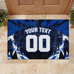 Personalised North Melbourne Kangaroos Football Rubber Doormat Fierce Kangaroo Mascot 3D Grunge City Art