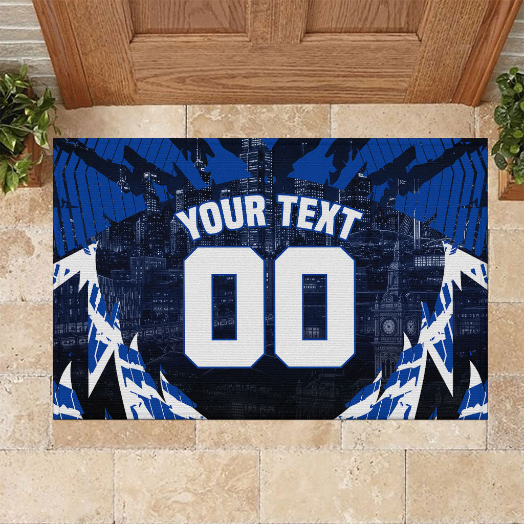 Personalised North Melbourne Kangaroos Football Rubber Doormat Fierce Kangaroo Mascot 3D Grunge City Art