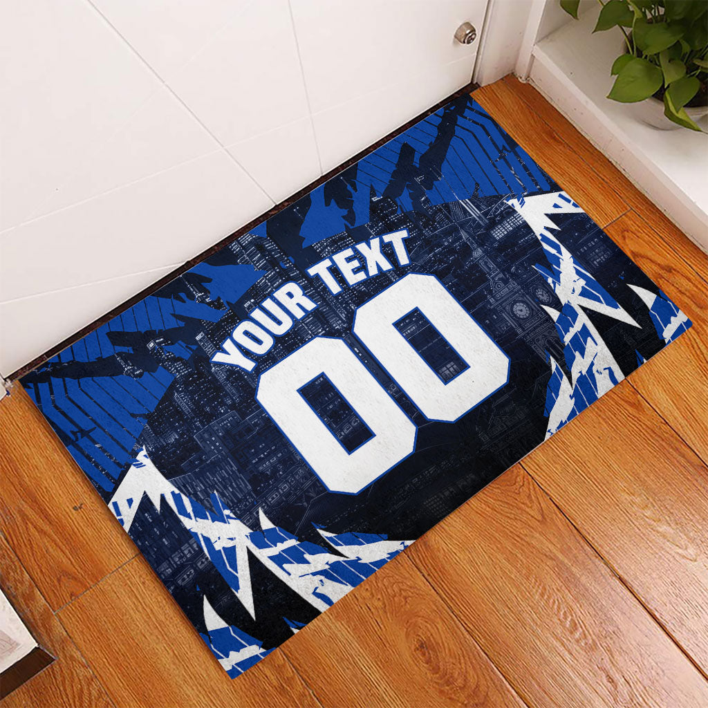 Personalised North Melbourne Kangaroos Football Rubber Doormat Fierce Kangaroo Mascot 3D Grunge City Art