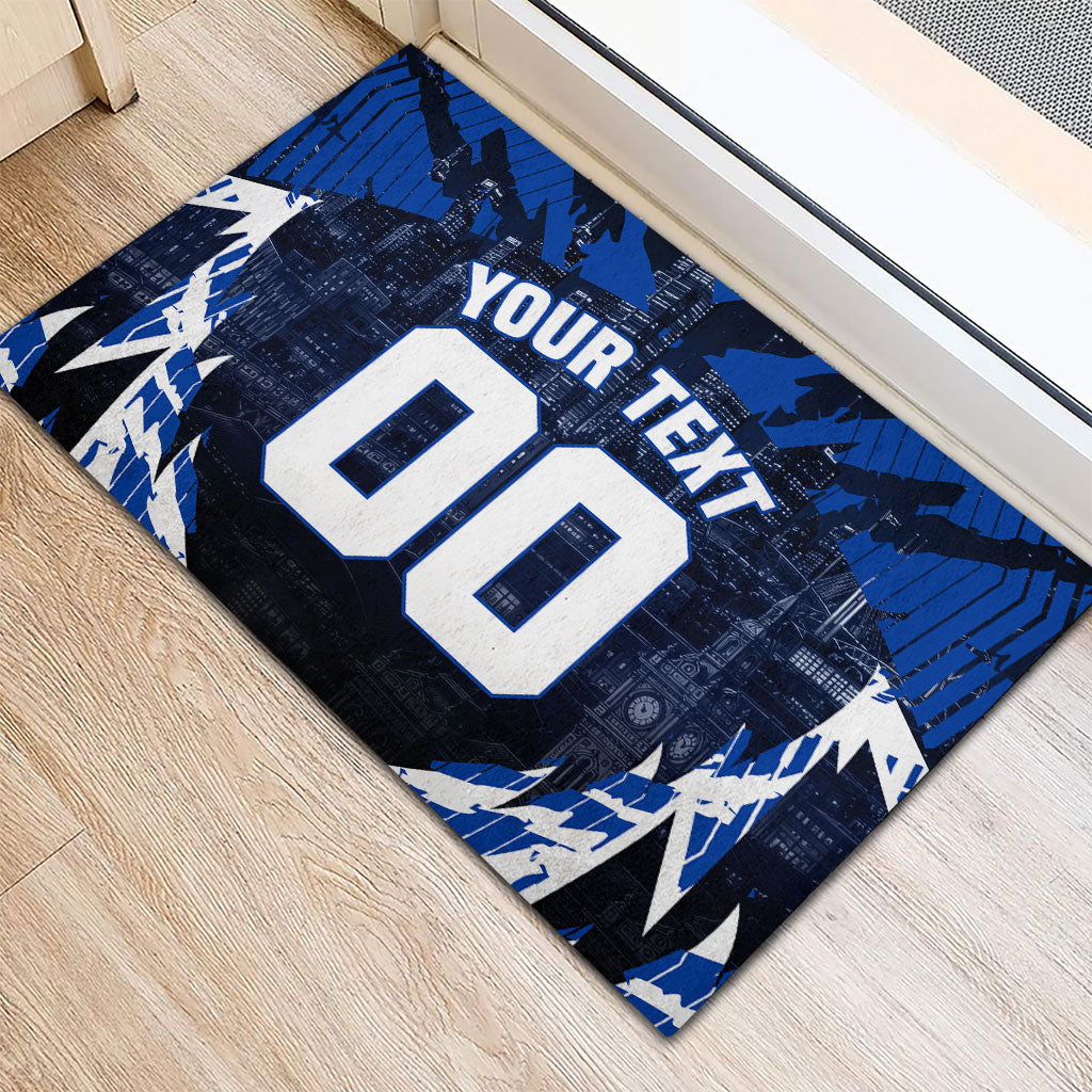 Personalised North Melbourne Kangaroos Football Rubber Doormat Fierce Kangaroo Mascot 3D Grunge City Art