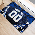 Personalised North Melbourne Kangaroos Football Rubber Doormat Fierce Kangaroo Mascot 3D Grunge City Art