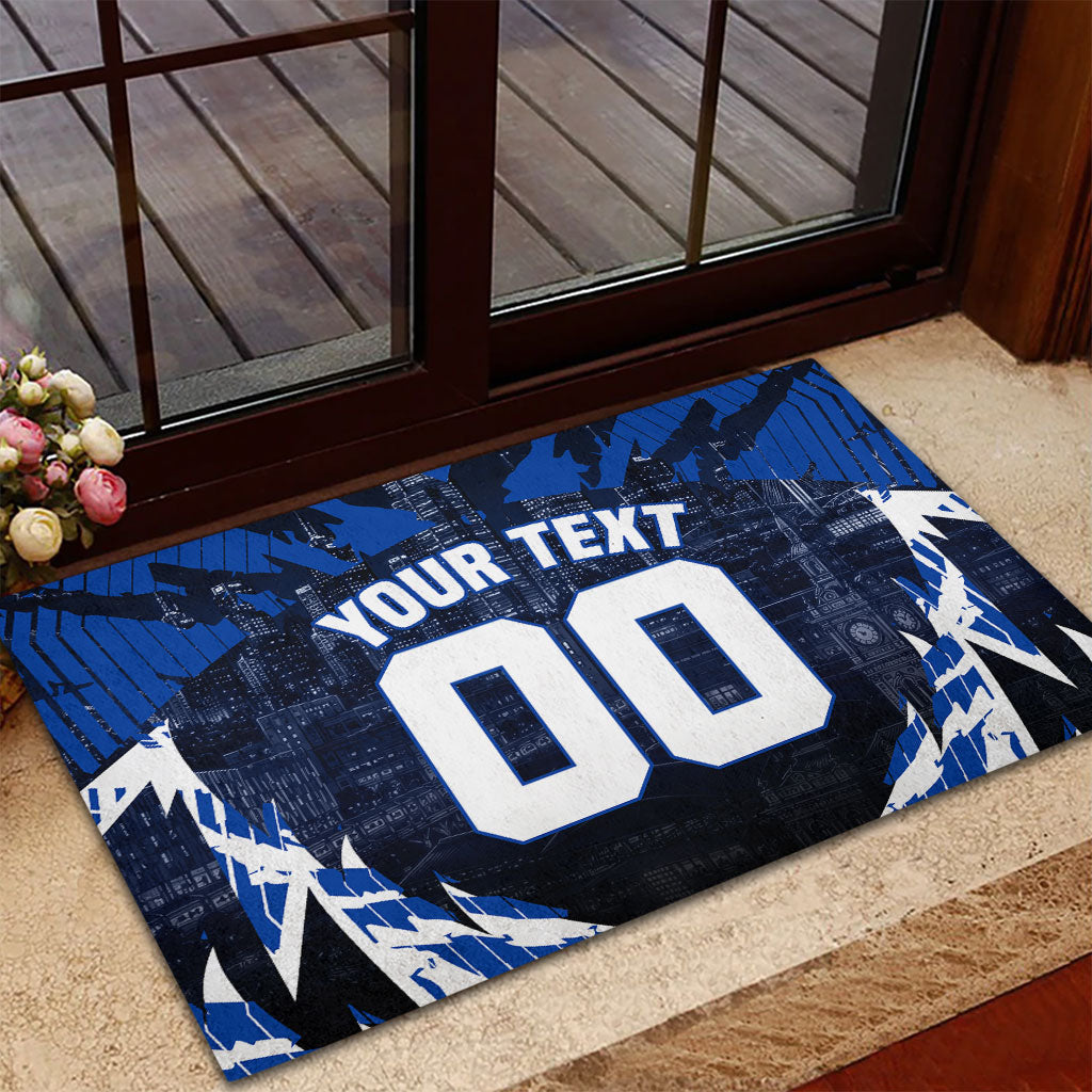 Personalised North Melbourne Kangaroos Football Rubber Doormat Fierce Kangaroo Mascot 3D Grunge City Art