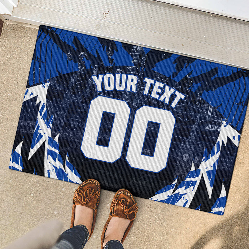 Personalised North Melbourne Kangaroos Football Rubber Doormat Fierce Kangaroo Mascot 3D Grunge City Art