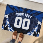 Personalised North Melbourne Kangaroos Football Rubber Doormat Fierce Kangaroo Mascot 3D Grunge City Art