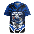Personalised North Melbourne Kangaroos Football Rugby Jersey Fierce Kangaroo Mascot 3D Grunge City Art