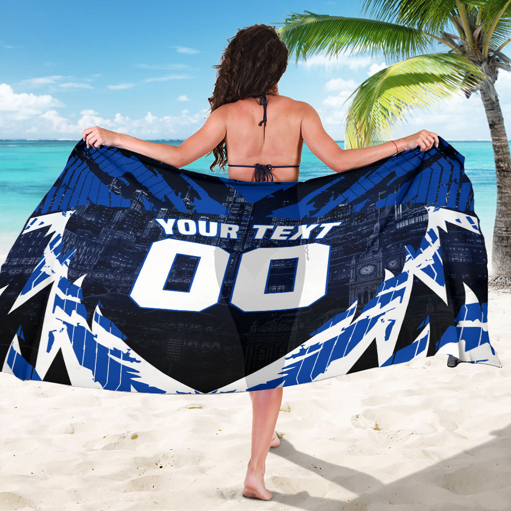 Personalised North Melbourne Kangaroos Football Sarong Fierce Kangaroo Mascot 3D Grunge City Art