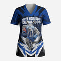 Personalised North Melbourne Kangaroos Football Scrub Top Fierce Kangaroo Mascot 3D Grunge City Art