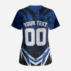 Personalised North Melbourne Kangaroos Football Scrub Top Fierce Kangaroo Mascot 3D Grunge City Art