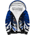 Personalised North Melbourne Kangaroos Football Sherpa Hoodie Fierce Kangaroo Mascot 3D Grunge City Art