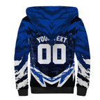 Personalised North Melbourne Kangaroos Football Sherpa Hoodie Fierce Kangaroo Mascot 3D Grunge City Art