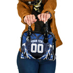 Personalised North Melbourne Kangaroos Football Shoulder Handbag Fierce Kangaroo Mascot 3D Grunge City Art