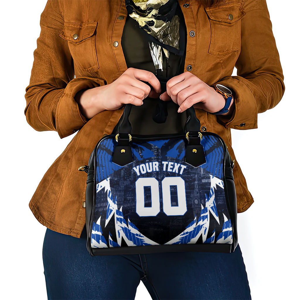 Personalised North Melbourne Kangaroos Football Shoulder Handbag Fierce Kangaroo Mascot 3D Grunge City Art
