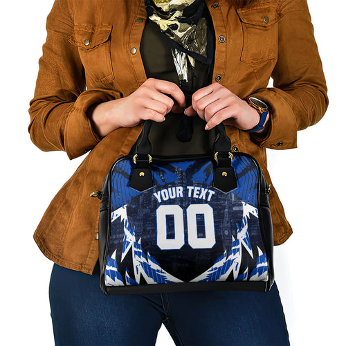 Personalised North Melbourne Kangaroos Football Shoulder Handbag Fierce Kangaroo Mascot 3D Grunge City Art