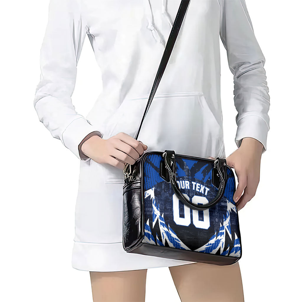 Personalised North Melbourne Kangaroos Football Shoulder Handbag Fierce Kangaroo Mascot 3D Grunge City Art