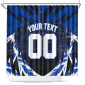 Personalised North Melbourne Kangaroos Football Shower Curtain Fierce Kangaroo Mascot 3D Grunge City Art