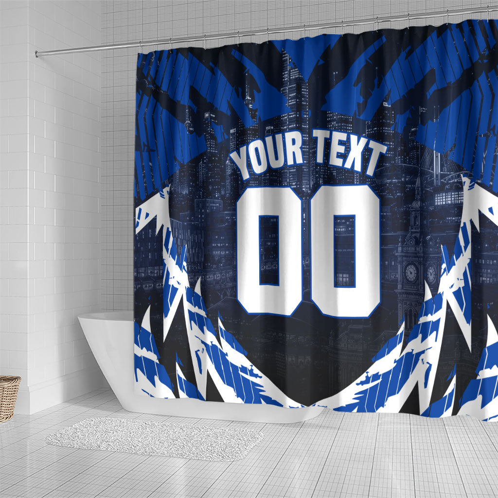 Personalised North Melbourne Kangaroos Football Shower Curtain Fierce Kangaroo Mascot 3D Grunge City Art