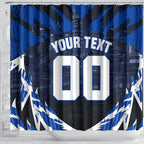 Personalised North Melbourne Kangaroos Football Shower Curtain Fierce Kangaroo Mascot 3D Grunge City Art