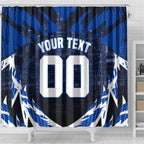 Personalised North Melbourne Kangaroos Football Shower Curtain Fierce Kangaroo Mascot 3D Grunge City Art