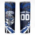 Personalised North Melbourne Kangaroos Football Skinny Tumbler Fierce Kangaroo Mascot 3D Grunge City Art