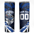 Personalised North Melbourne Kangaroos Football Skinny Tumbler Fierce Kangaroo Mascot 3D Grunge City Art